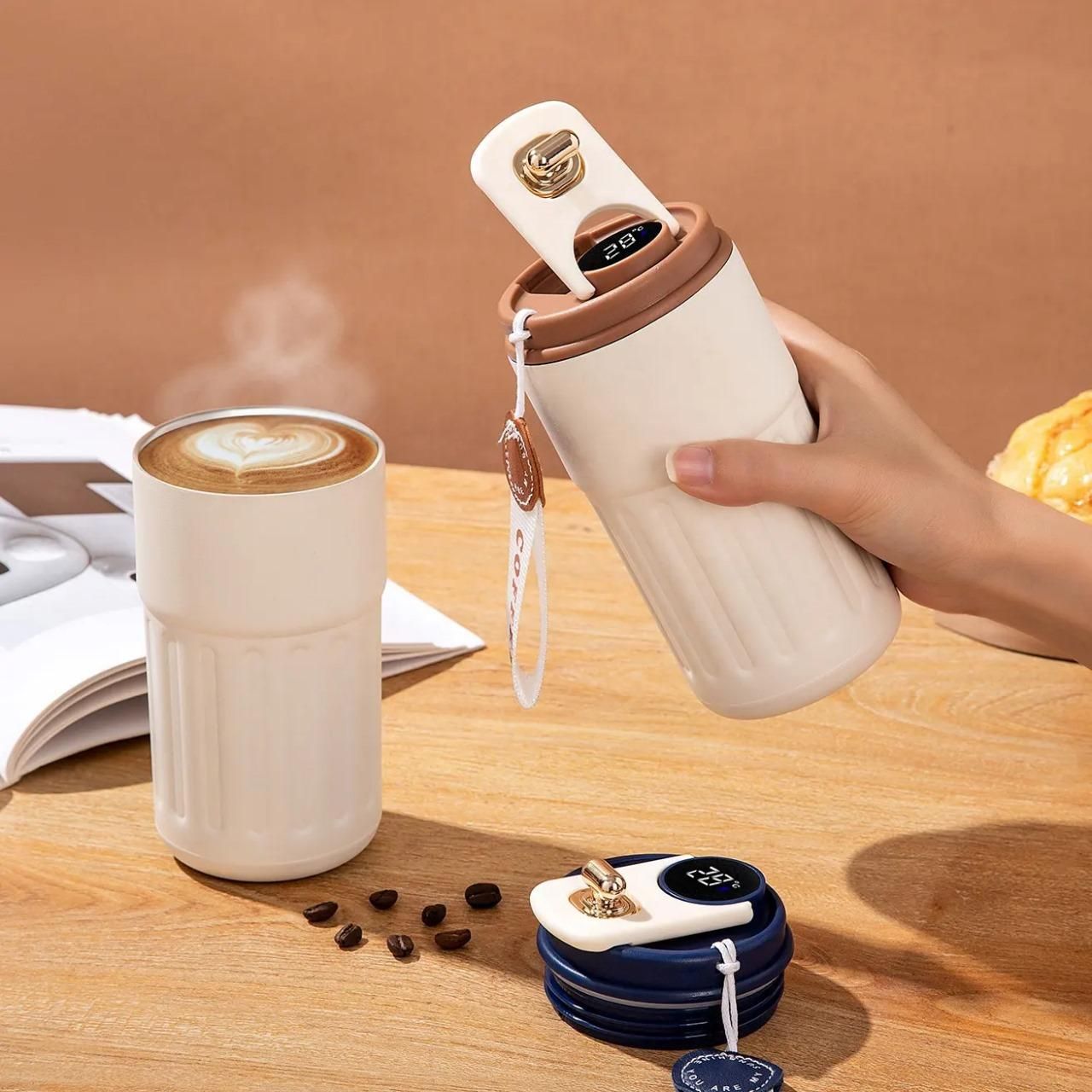 Stainless Steel Hot and Cold Vacuum Insulated Temperature Display Coffee Mug (420ml)