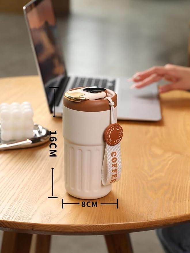 Stainless Steel Hot and Cold Vacuum Insulated Temperature Display Coffee Mug (420ml)