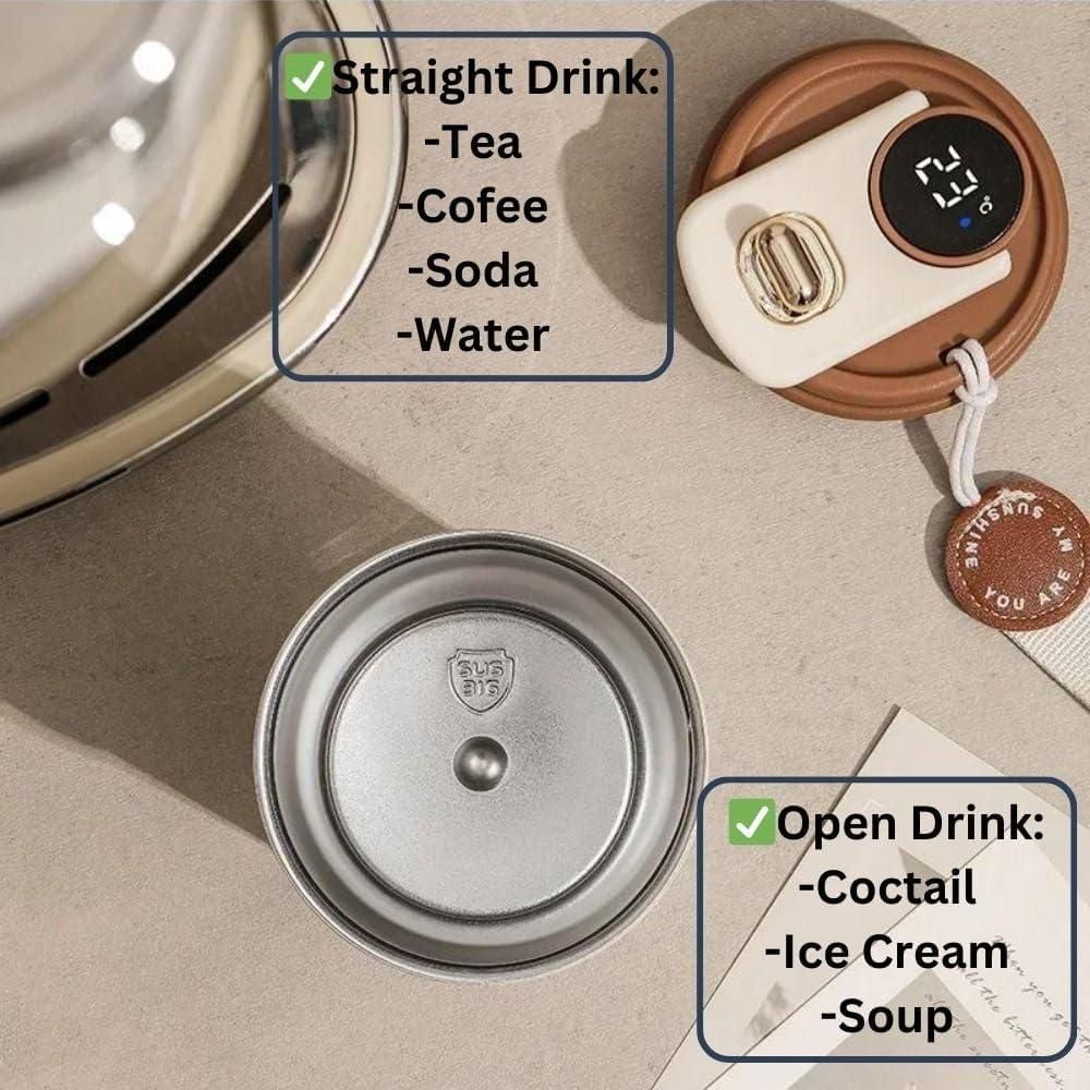 Stainless Steel Hot and Cold Vacuum Insulated Temperature Display Coffee Mug (420ml)