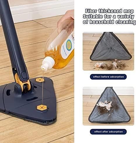 Blue Squeezing Triangle Cleaning Mop with Stainless Steel Long Handle