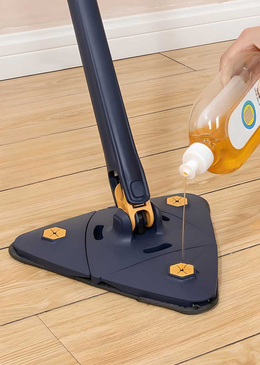 Blue Squeezing Triangle Cleaning Mop with Stainless Steel Long Handle