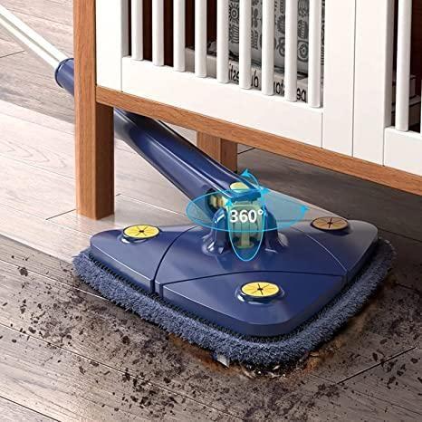 Blue Squeezing Triangle Cleaning Mop with Stainless Steel Long Handle