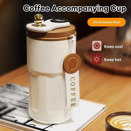 Stainless Steel Hot and Cold Vacuum Insulated Temperature Display Coffee Mug (420ml)