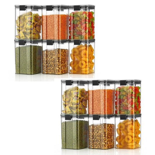 Premium Push Button Wall Mount Container - 1200 ML, Pack of 4 (Black)