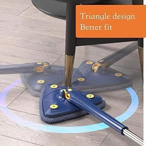 Blue Squeezing Triangle Cleaning Mop with Stainless Steel Long Handle