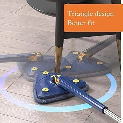 Blue Squeezing Triangle Cleaning Mop with Stainless Steel Long Handle