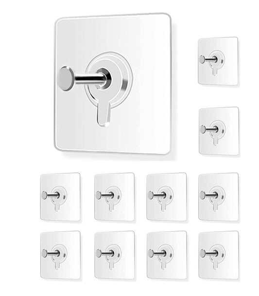 Self Adhesive Heavy Duty Hooks for Wall - (Pack of 10)